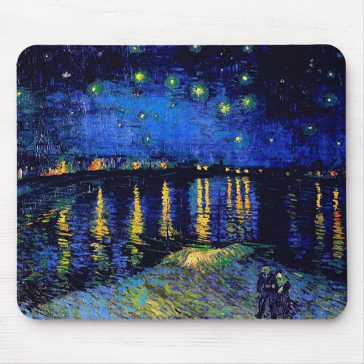 Van Gogh Sterrennacht over Rhone (F474) Fine Art Muismat (Voorkant)