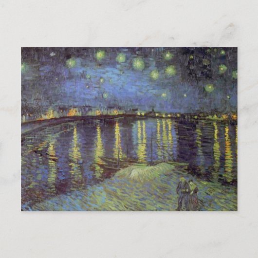 Van Gogh Sterrennacht over Rhone Feestdagenkaart (Voorkant)