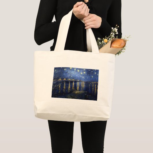 Van Gogh Sterrennacht over Rhone Grote Tote Bag (Voorkant (product))