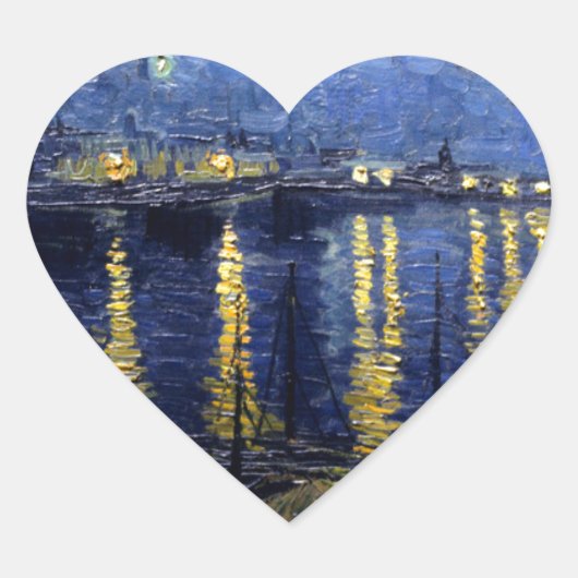 Van Gogh Sterrennacht over Rhone Hart Sticker (Voorkant)