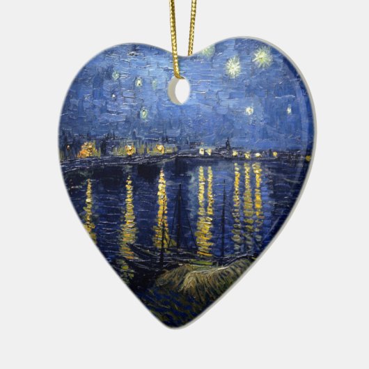 Van Gogh Sterrennacht over Rhone Keramisch Ornament (Links)