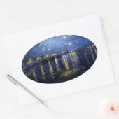 Van Gogh Sterrennacht over Rhone Ovale Sticker (Envelop)