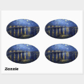 Van Gogh Sterrennacht over Rhone Ovale Sticker (Vel)