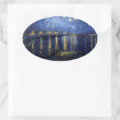 Van Gogh Sterrennacht over Rhone Ovale Sticker (Tas)