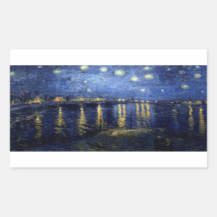 Van Gogh Sterrennacht over Rhone Rechthoekige Sticker