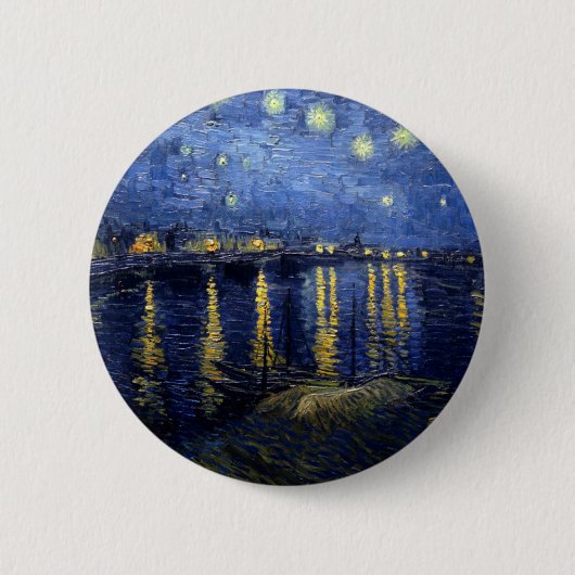 Van Gogh Sterrennacht over Rhone Ronde Button 5,7 Cm (Voorkant)