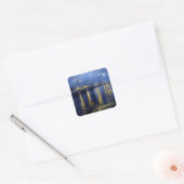Van Gogh Sterrennacht over Rhone Vierkante Sticker (Envelop)