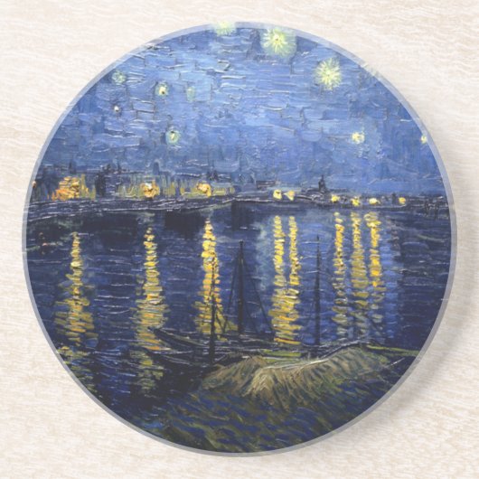 Van Gogh Sterrennacht over Rhone Zandsteen Onderzetter (Voorkant)