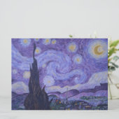 Van Gogh Sterrennacht Paarse Art Print Platte Kaar Kaart (Staand voorkant)