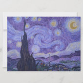 Van Gogh Sterrennacht Paarse Art Print Platte Kaar Kaart (Voorkant)