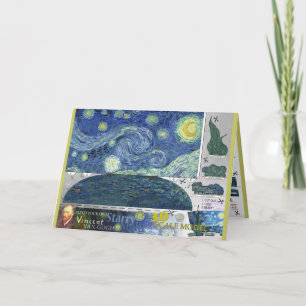 Van Gogh Sterrennacht Paper Craft 3D-kaart Kaart