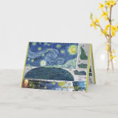 Van Gogh Sterrennacht Papier Craft 3D Kaart (Gele Bloem)