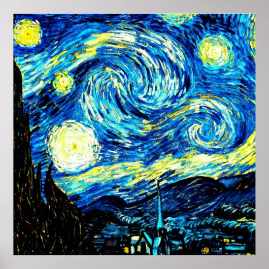 Van Gogh - Sterrennacht Poster (Voorkant)