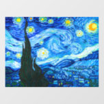 Van Gogh Sterrennacht Raamsticker<br><div class="desc">Window Cling met Vincent van Gogh's olie schilderij De Sterrennacht (1889). Geïnspireerd door zijn verblijf in een asiel,  toont de kunst een dorp onder een nachtelijke hemel van blauwe en gele maan en sterren. Een groot cadeau voor fans van Post-Impressionisme en Nederlandse kunst.</div>