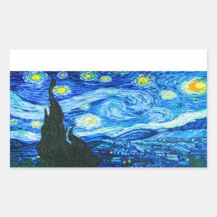 Van Gogh Sterrennacht Rechthoekige Sticker