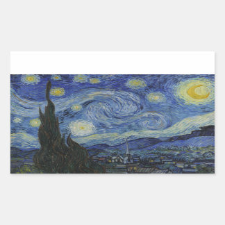 Van Gogh - Sterrennacht rechthoekige Sticker