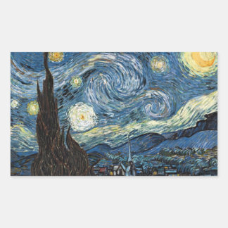 Van Gogh Sterrennacht Rechthoekige Sticker