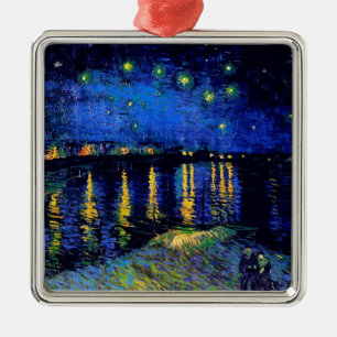 Van Gogh Sterrennacht Rhone (F474) Fine Art Metalen Ornament
