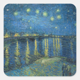Van Gogh Sterrennacht Rhone Painting Vierkante Sticker