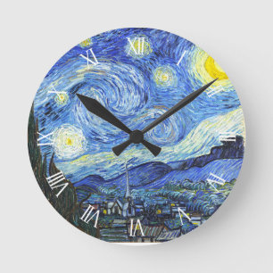 Van Gogh Sterrennacht Roman Numerals Ronde Klok