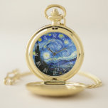 VAN GOGH Sterrennacht Roman Numerals Zakhorloge<br><div class="desc">"van gogh",  vincent,  sterrennacht,  schilderij,  beroemd,  ,  sterren,  hemel,  kunst,  blauw,  Romeinse cijfers,  genummerd</div>