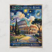 Van Gogh Sterrennacht Rome Italië Colosseum Reizen Briefkaart (Voorkant)