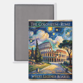 Van Gogh Sterrennacht Rome Italië Colosseum Reizen Magneet (Voorkant / Achterkant)