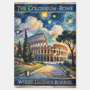 Van Gogh Sterrennacht Rome Italië Colosseum Reizen Magneet