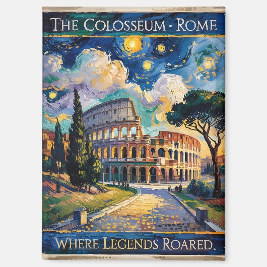 Van Gogh Sterrennacht Rome Italië Colosseum Reizen Magneet (Voorkant)