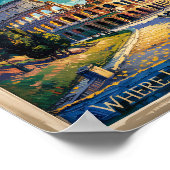 Van Gogh Sterrennacht Rome Italië Colosseum Reizen Poster (Hoek)