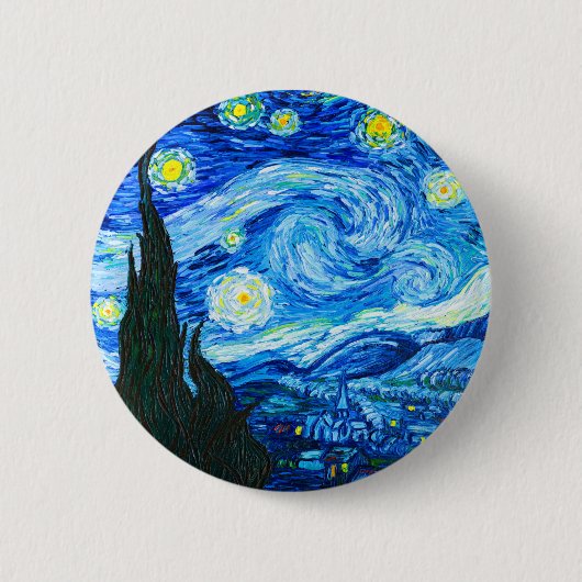 Van Gogh Sterrennacht Ronde Button 5,7 Cm (Voorkant)