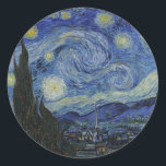 Van Gogh // Sterrennacht Ronde Sticker<br><div class="desc">Van Gogh Sterrennacht</div>