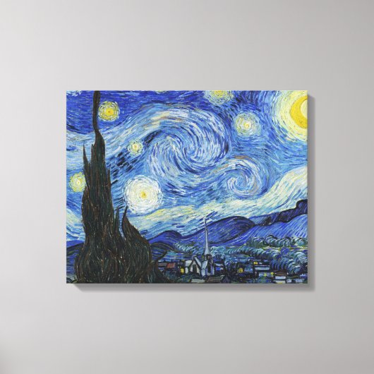 Van Gogh Sterrennacht schilderen Canvas Afdruk (Voorkant)