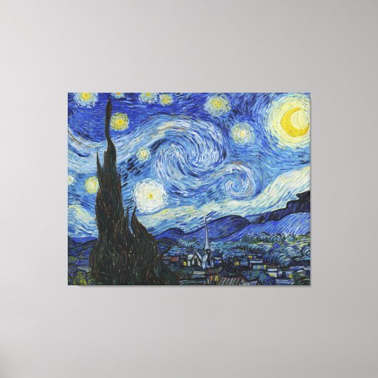 Van Gogh Sterrennacht schilderen Canvas Afdruk (Voorkant)