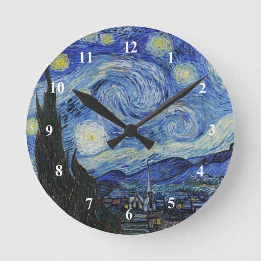 Van Gogh Sterrennacht schilderen Ronde Klok (Voorkant)