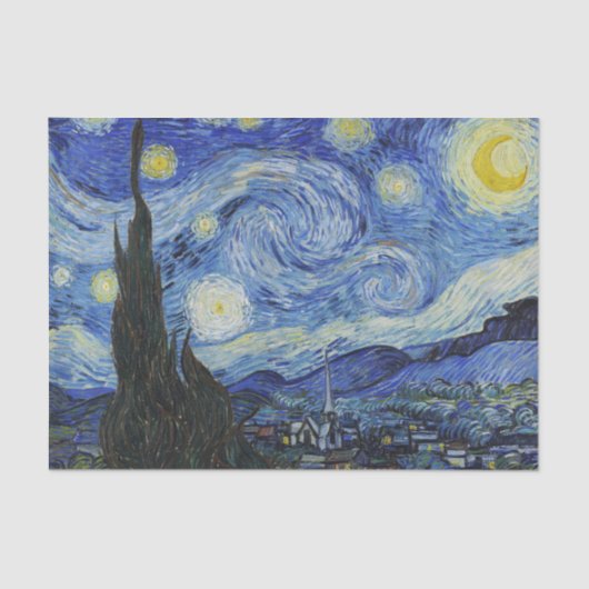 Van Gogh Sterrennacht schilderen Tissuepapier (Voorkant)