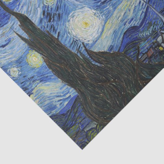 Van Gogh Sterrennacht schilderen Tissuepapier (Detail)