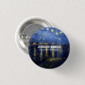 Van Gogh Sterrennacht Schilderij Voeg Jouw naam to Ronde Button 3,2 Cm (Voorkant /achterkant)