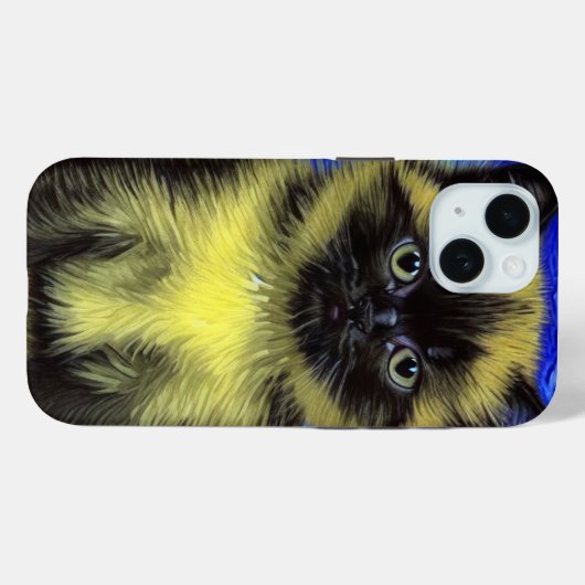 Van Gogh Sterrennacht Siamese Kat Case-Mate iPhone Case (Achterkant (horizontaal))