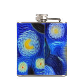 Van Gogh Sterrennacht Siamese kat Heupfles (Achterkant)