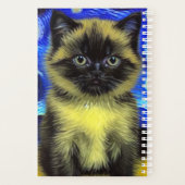 Van Gogh Sterrennacht Siamese kat Planner (Achterkant)