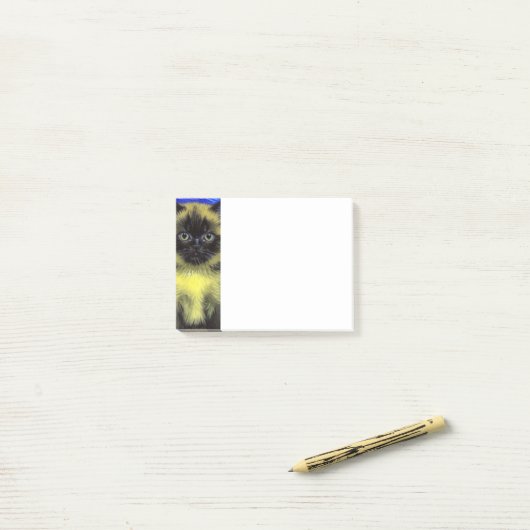Van Gogh Sterrennacht Siamese kat Post-it® Notes (Op bureau)