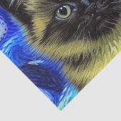 Van Gogh Sterrennacht Siamese kat Tissuepapier (Detail)