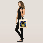 Van Gogh Sterrennacht Siamese kat Tote Bag (Voorkant (model))