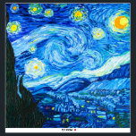 Van Gogh Sterrennacht Sticker<br><div class="desc">Sticker met het schilderij van Vincent van Gogh De Sterrennacht (1889). Geïnspireerd door zijn verblijf in een asiel,  toont de kunst een dorp onder een nachtelijke hemel van blauwe en gele maan en sterren. Een groot cadeau voor fans van Post-Impressionisme en Nederlandse kunst.</div>