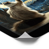 Van Gogh Sterrennacht Style Artistic Ragdoll Cat Poster (Hoek)