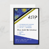 Van Gogh Sterrennacht Style RSVP trouwbehuizing (Voorkant / Achterkant)