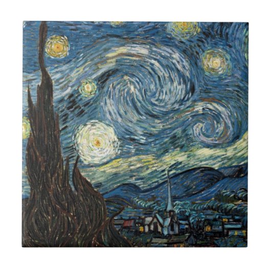 Van Gogh Sterrennacht Tegeltje (Voorkant)