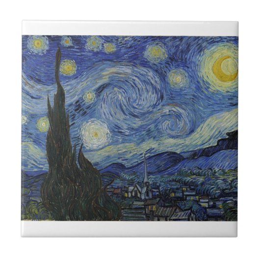 Van Gogh Sterrennacht Tegeltje (Voorkant)