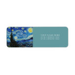 VAN GOGH "STERRENNACHT" TERUGKERNADRESETIKET ETIKET<br><div class="desc">VAN GOGH "STERRENNACHT" RETURN ADRES ETIKETTERS</div>